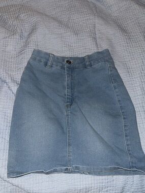 SUPRE Light Blue Denim Mini Skirt